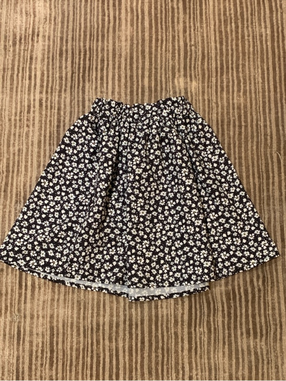 Black Floral Circle Skater Skirt